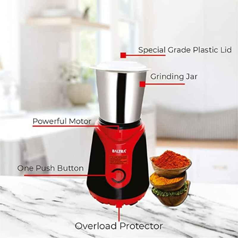 Baltra Winner Pro 350W Stainless Steel Red & Black Mixer Grinder, BMG-172 Baltra Winner Pro 350W Stainless Steel Red & Black Mixer Grinder, BMG-172